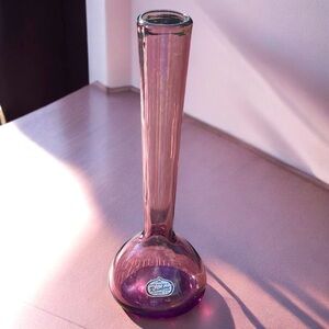 Rainbow Glass Co. blown bud vase, MCM, amethyst color, 1960’s / 1970’s, no flaws